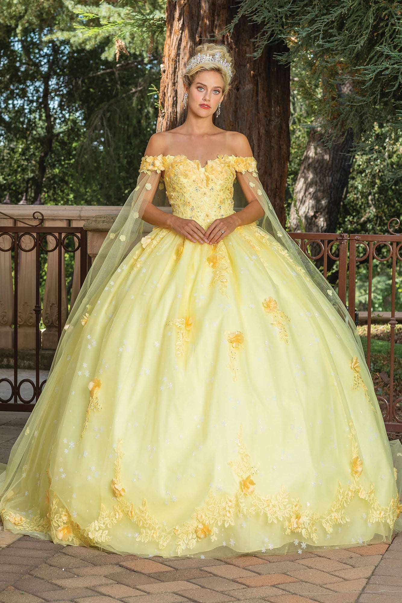 Dancing Queen 1789 Long Quinceanera Dress Yellow / XLarge Dancing Queen 1789 Long Quinceanera Dress Yellow / XLarge