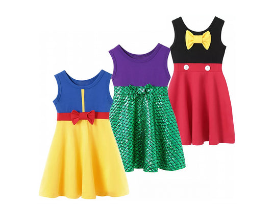 3-Piece | Girl's Fun Fairy Tale Casual Cotton Dresses