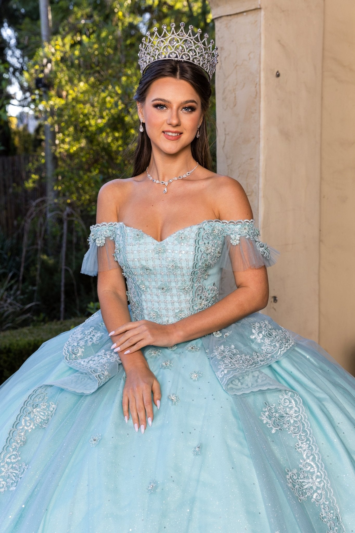 aqua beaded embroidered maxi dress Netting Embroidered Sequin Mermaid Dress w/ Mesh Side Cut Outs