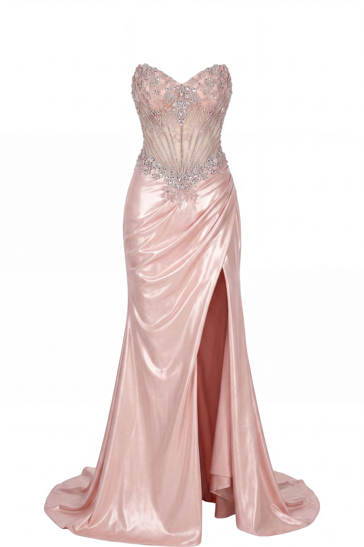 Beaded detailing accents this Blush prom and evening dress.