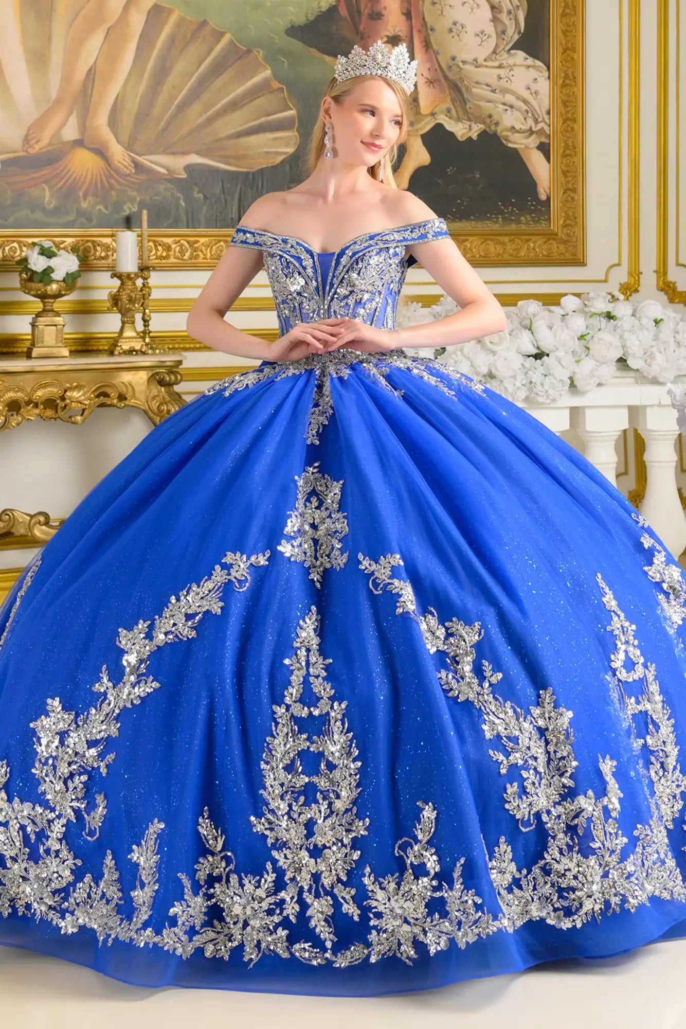 royal blue with silver quince dress Quinceañera Jeweled Corset XS / Blue The lace Pants Size:35 R Princess Polly Women's Georgia light blue maternity dress