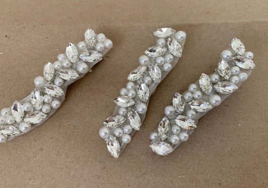 USA Made | Handmade Flower Girl Pearl & Rhinestone Hair Clip