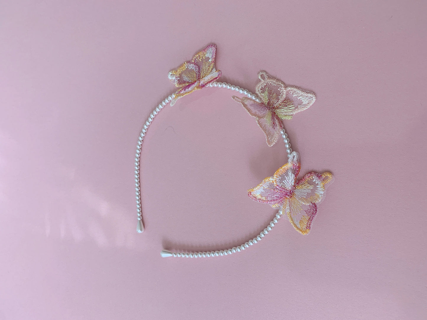USA Made | Handmade Butterfly Pearl Headband side view