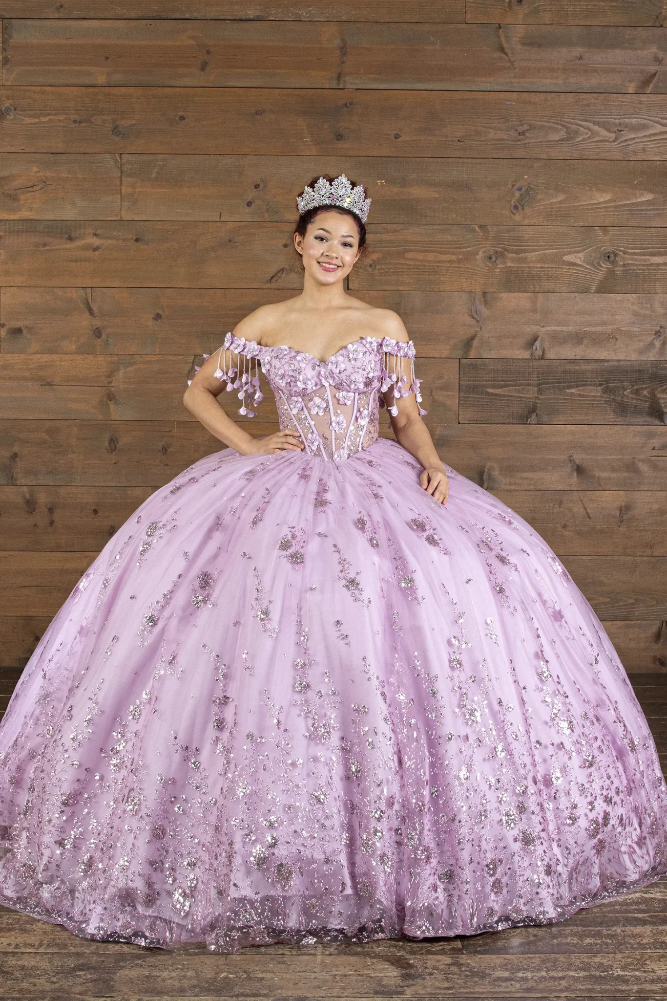 purple butterfly quince dress Lavender Quinceañera Ball Gown with 3D Floral Appliques – American Stride Mauuwy Women's Black Wedding dimensional butterflies on princess SCH006808_LAR_S Size:18.5