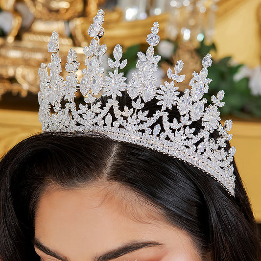 Tall Regal Floral Vine Quinceanera Tiara
