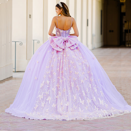 Quinceañera | Lilac Corset Bodice Two-tone Butterfly Ballgown | Laia dress | 2 Colors Available