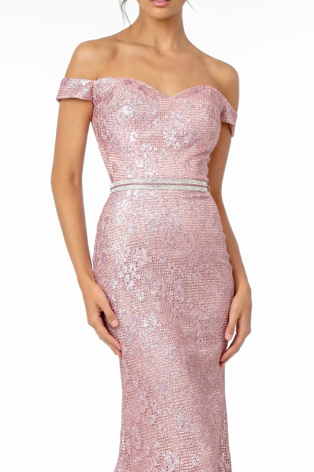 Fuchsia prom evening dress full back with back detail