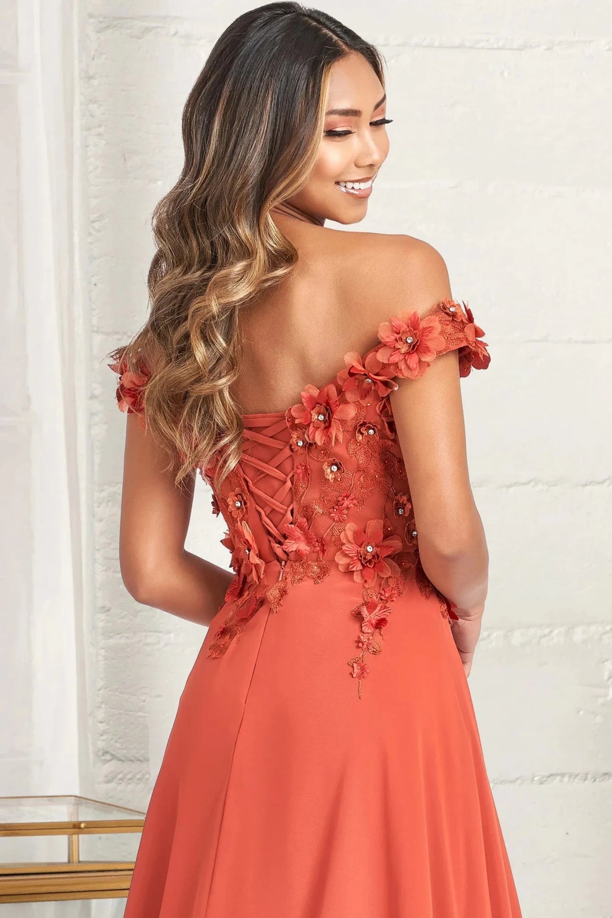 Sienna prom evening dress a-line skirt detail