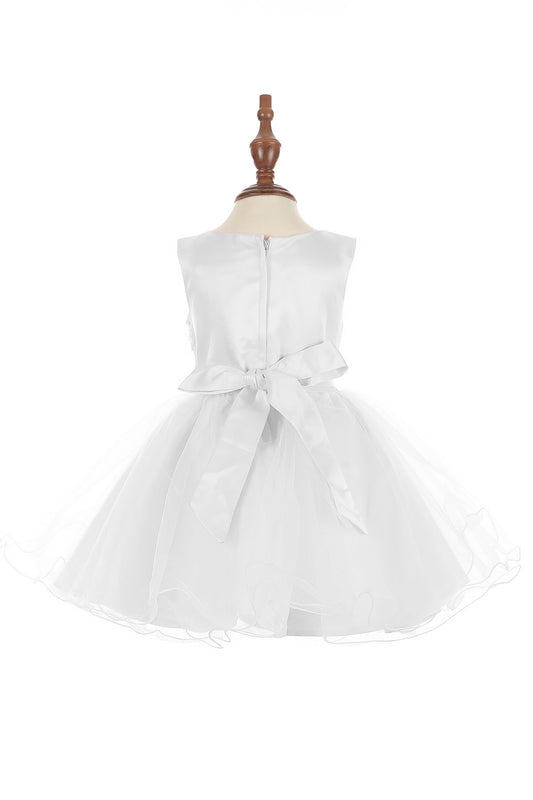 White Baby 3D Flower Lace Tulle Special Occasion Dress - back of dress view