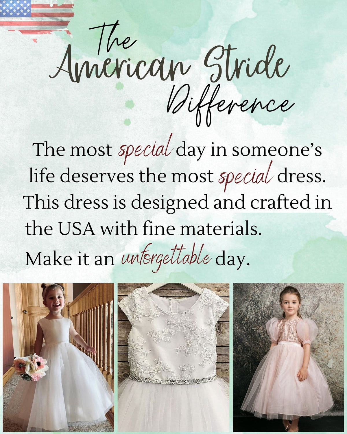 White satin bodice and four-layer tulle flower girl dress with a full skirt.