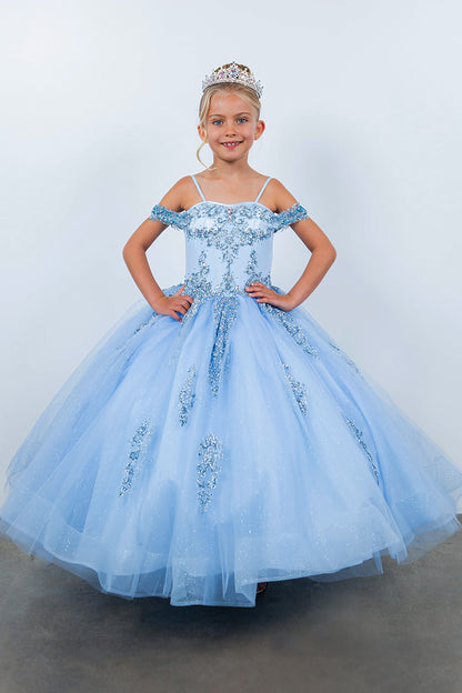 Mini Quince | Blue Mini Quince Dress with Sparkle and Bead Details | Mirari dress | 2 Colors front view