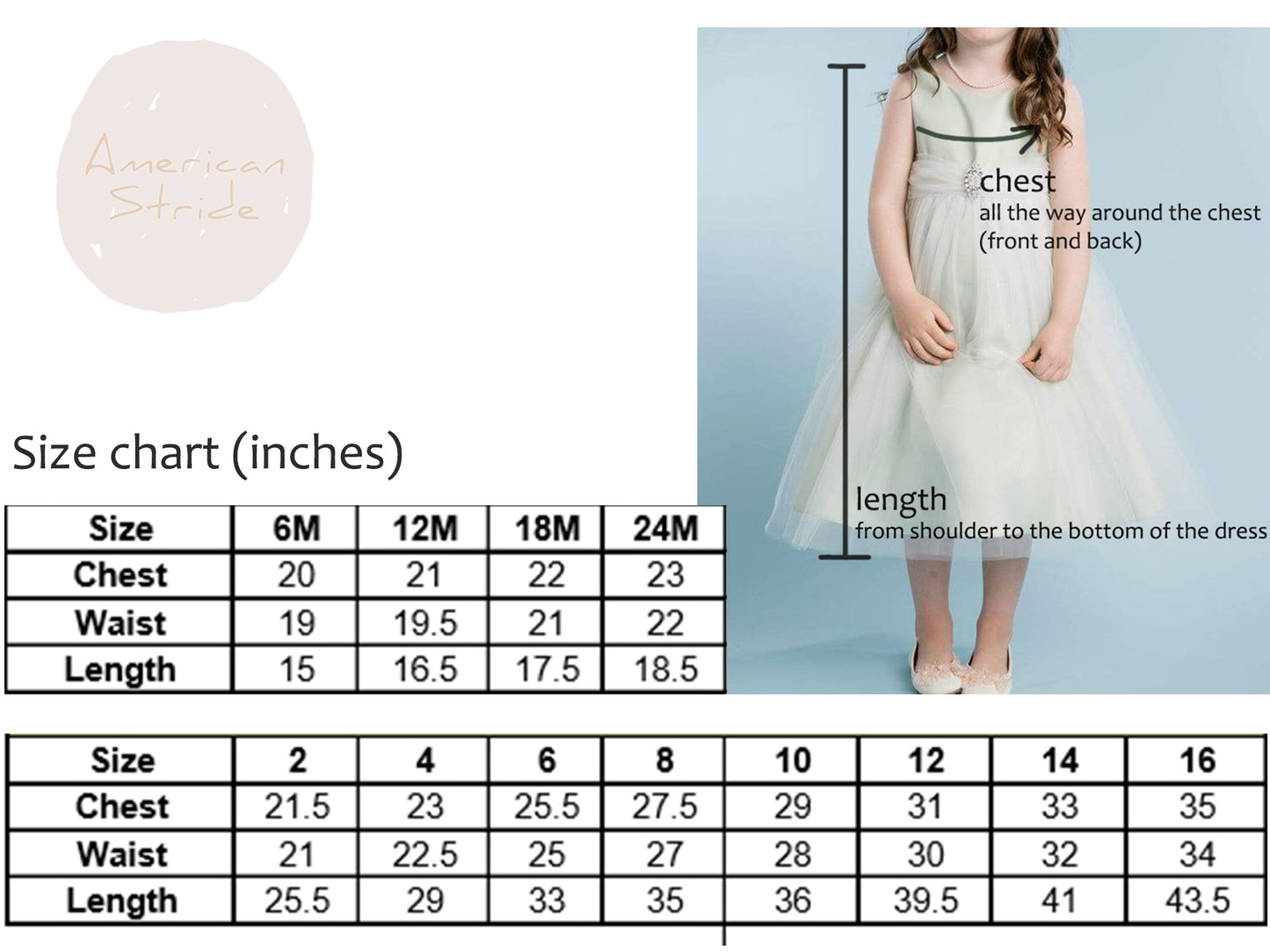 Flower Girl Beaded Short Sleeves Dull Satin dress with Detachable Pearl Sash - Size Chart