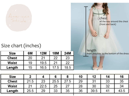 Flower Girl Beaded Short Sleeves Dull Satin dress with Detachable Pearl Sash - Size Chart