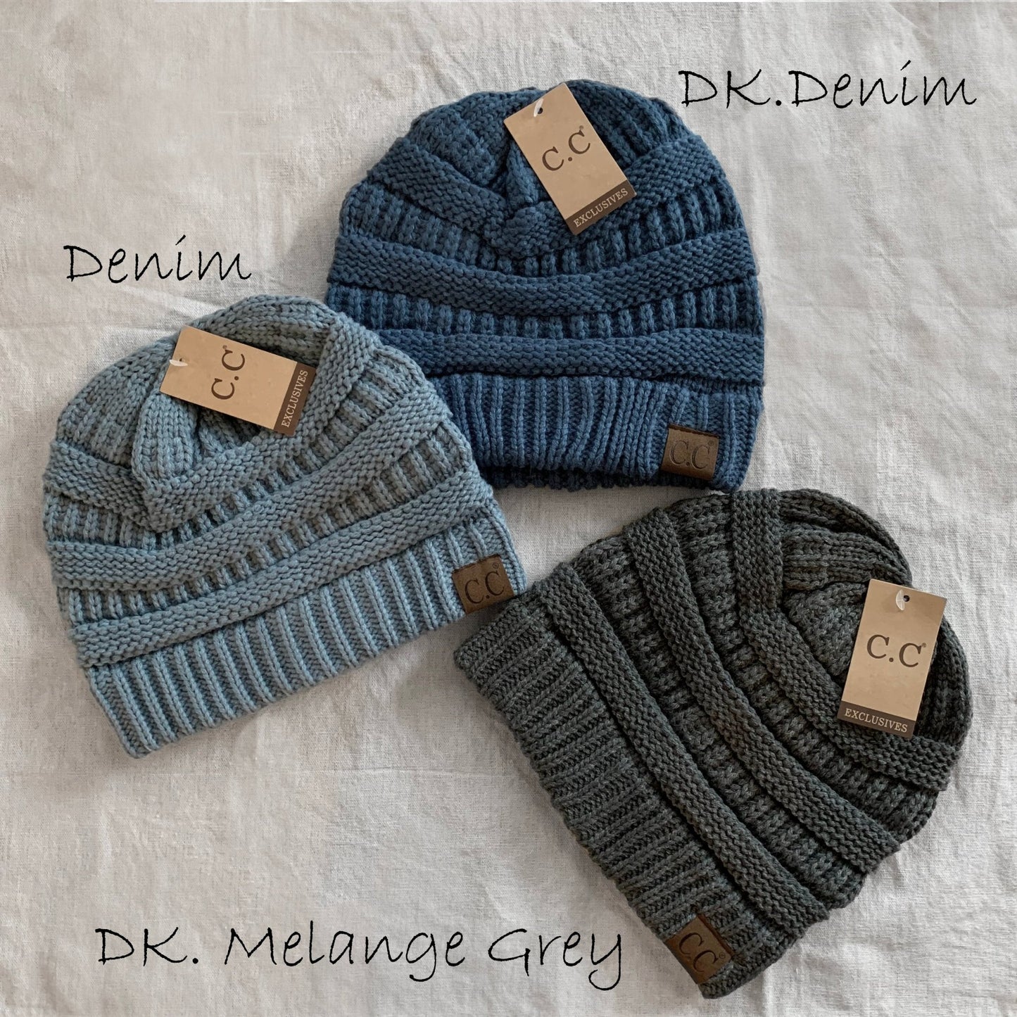 Dark gray women's winter beanie.