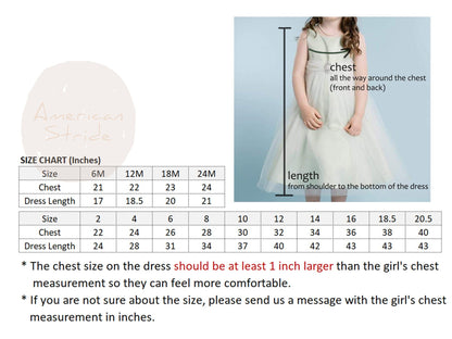 Size chart for a dress with measurements for chest, length, and dress size.