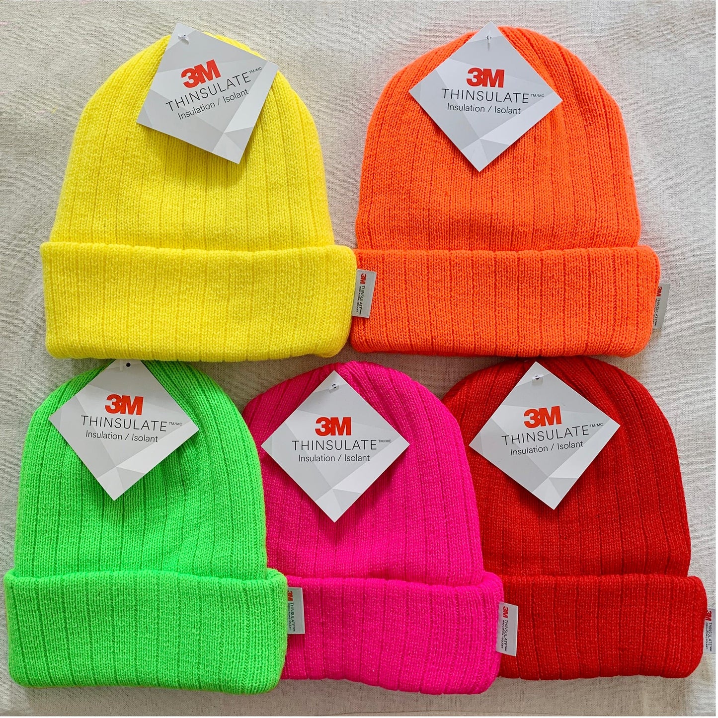 Hot pink insulated women's winter beanie.