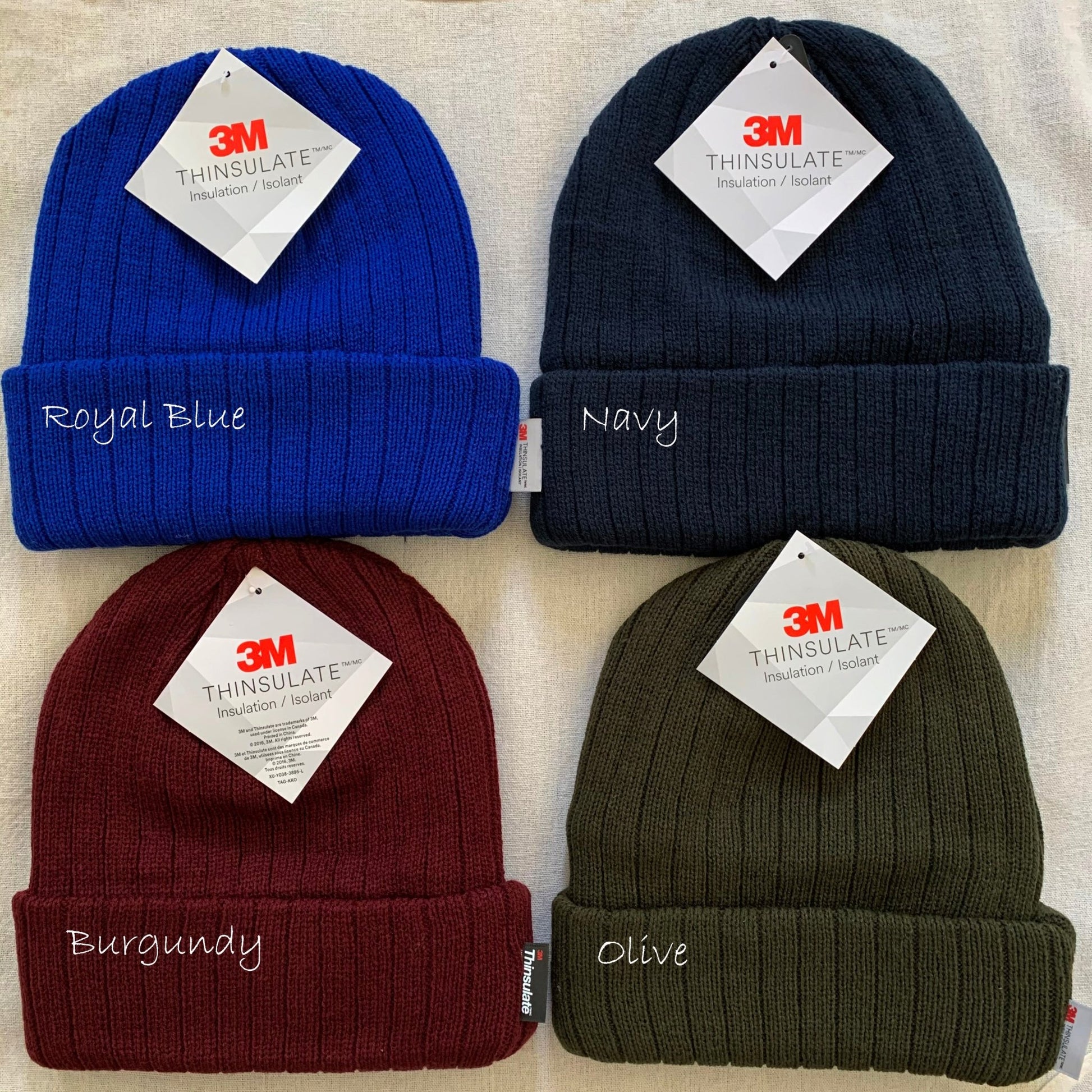 Multi color insulated women's winter beanie, color assortment.