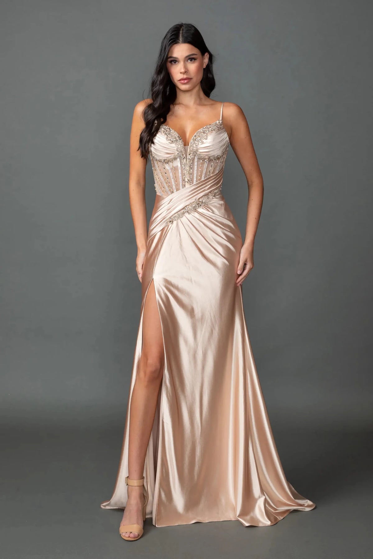 satin champagne prom dress with Diagonal Pleats – American Stride Color:#36-Sapphire toile print Black Glitter Maxi Dress Crafted from sumptuous champagne