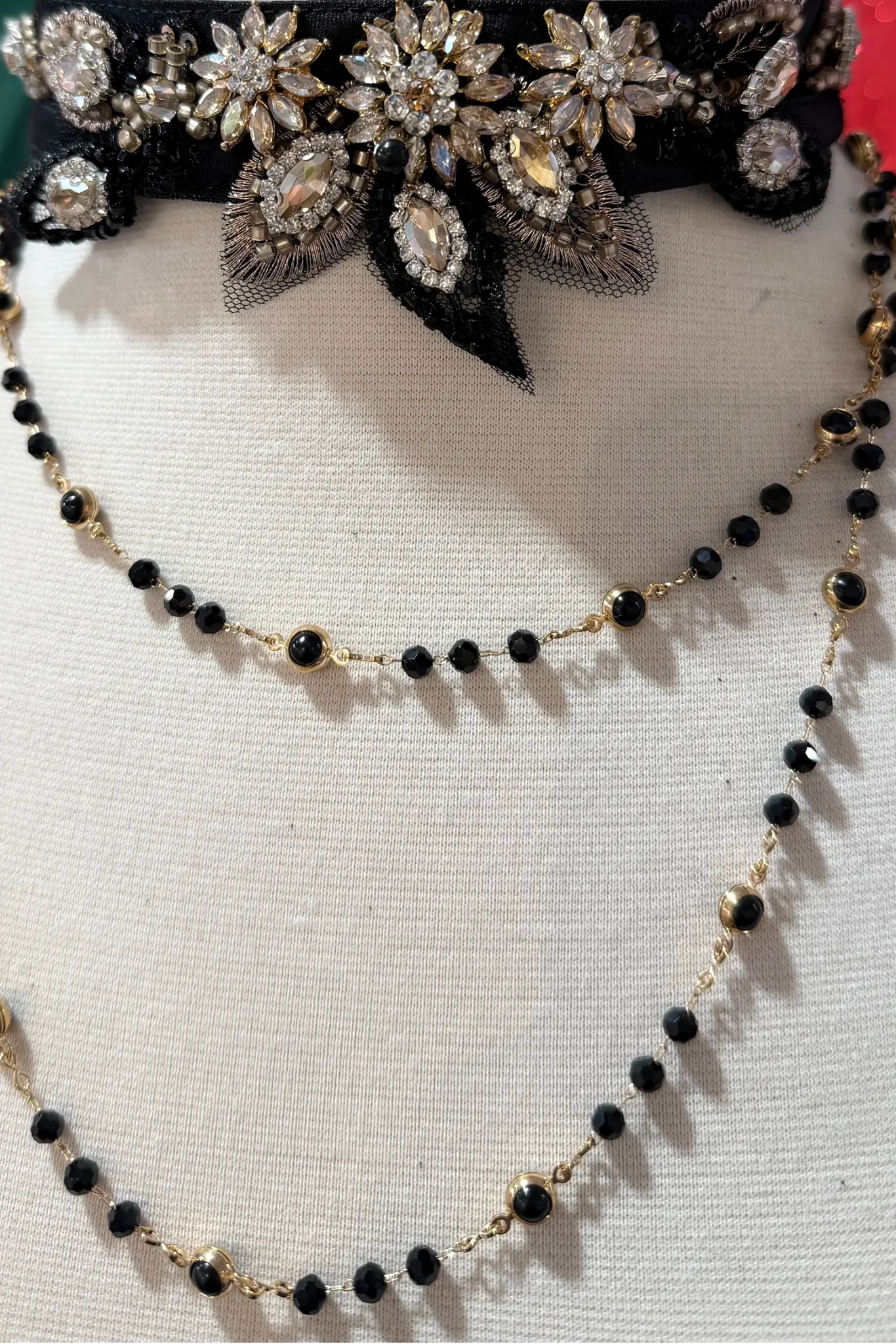 black matching necklace