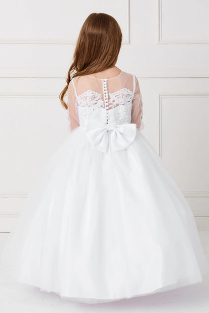 The White kids pageant dress has the rear bodice and layered skirt.