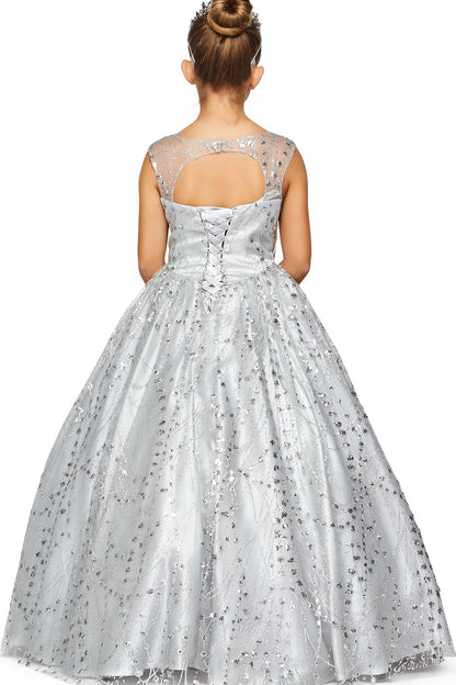 Details of this Silver mini quince dress include a keyhole upper back and satin lacing.