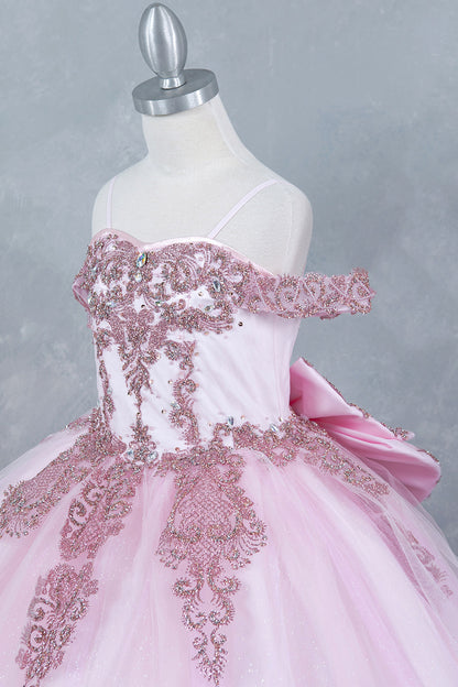 Mini Quince | Pink Dress with Sparkle and Bead Details 3 Anos | Mirari dress | 2 Colors Available side zoom