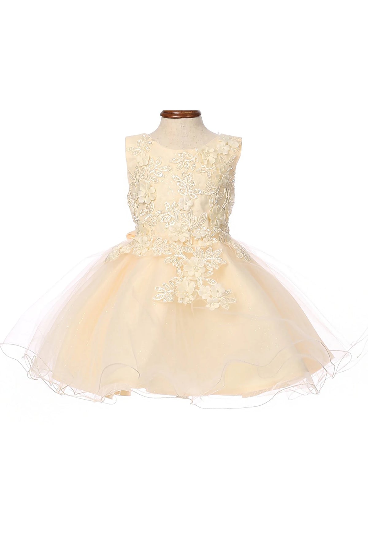 Champagne flower girl dress.