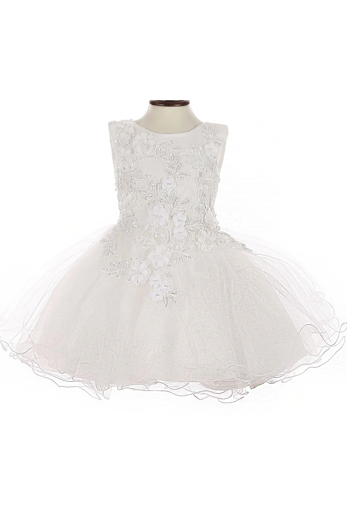 White floral flower girl dress.