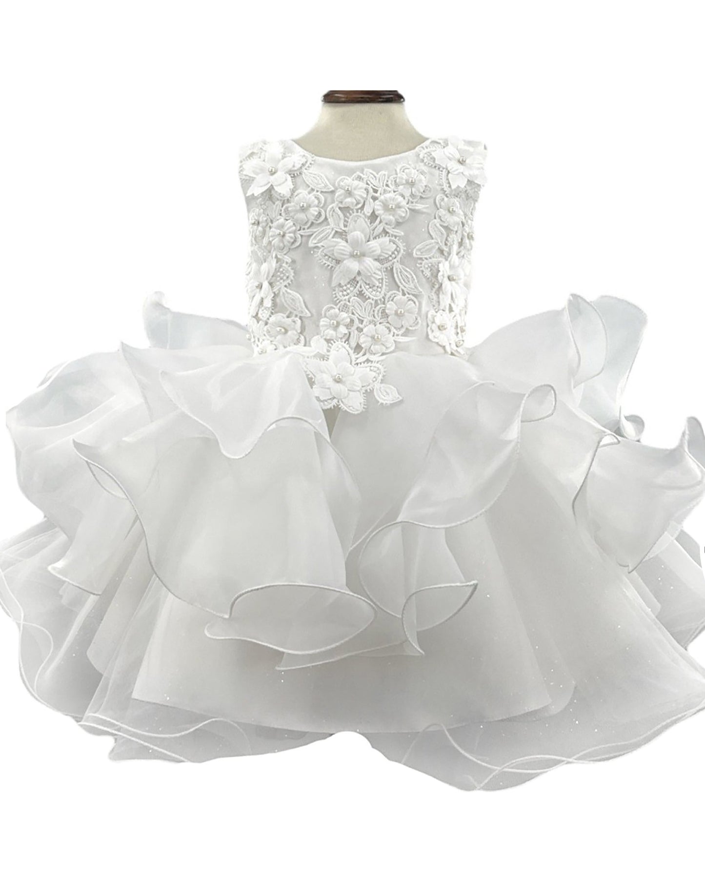 White floral flower girl dress.