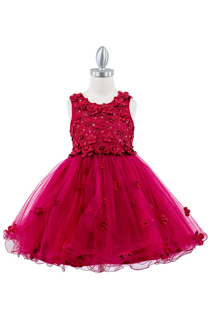 Burgundy Flower Girl Dress - front view