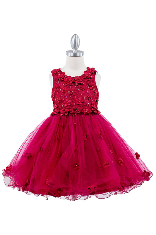 Burgundy Flower Girl Dress - front view