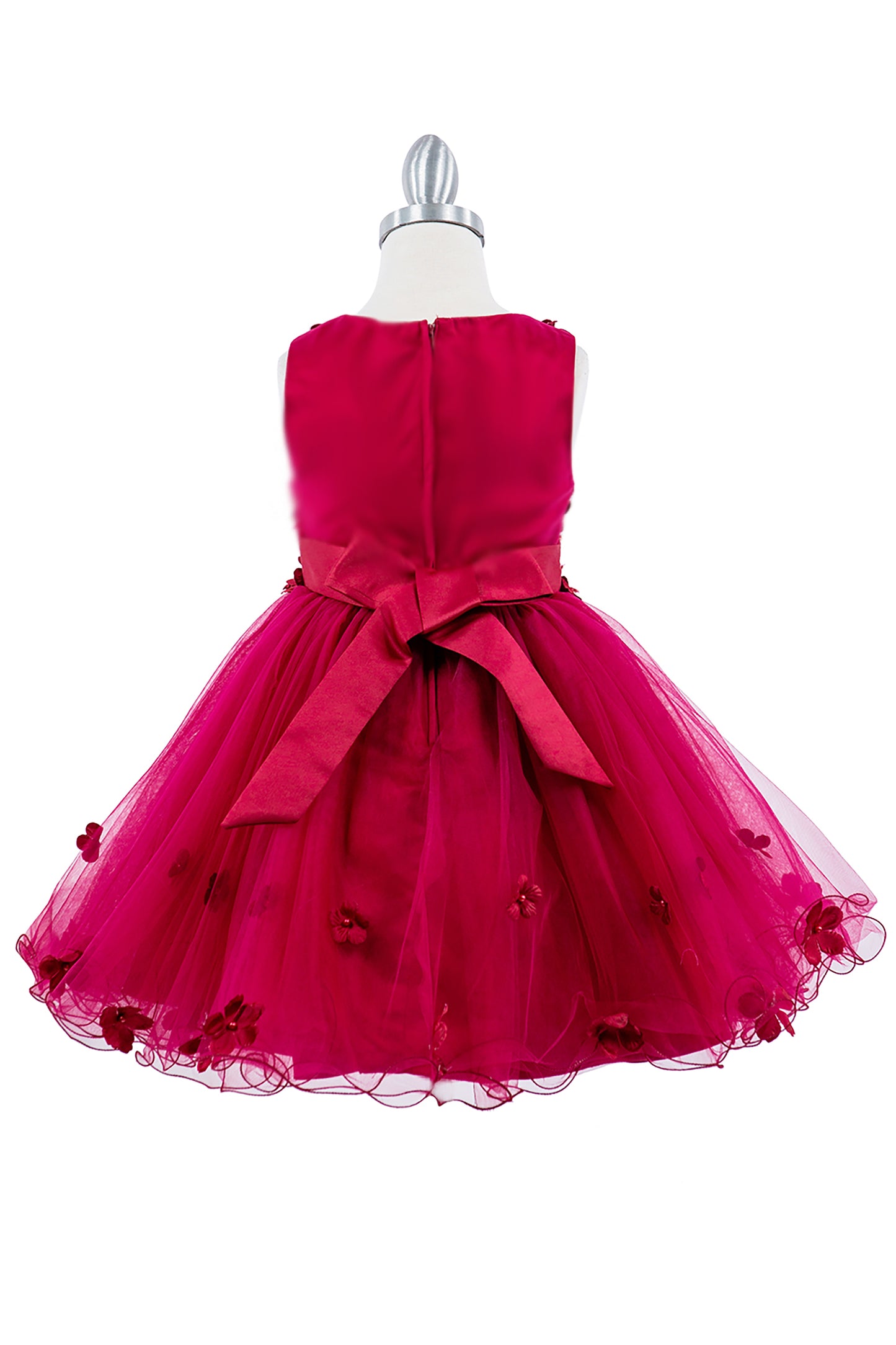 Burgundy Flower Girl Dress - back view