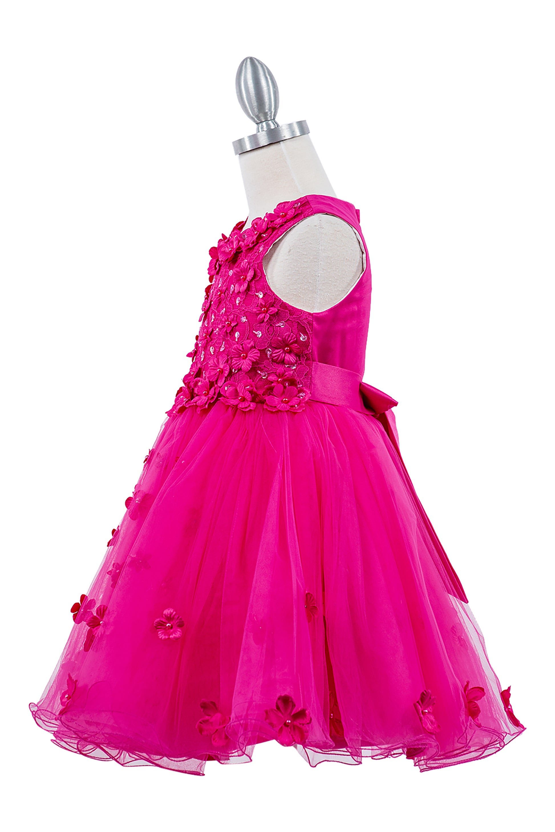 Fuchsia Flower Girl Dress - side view