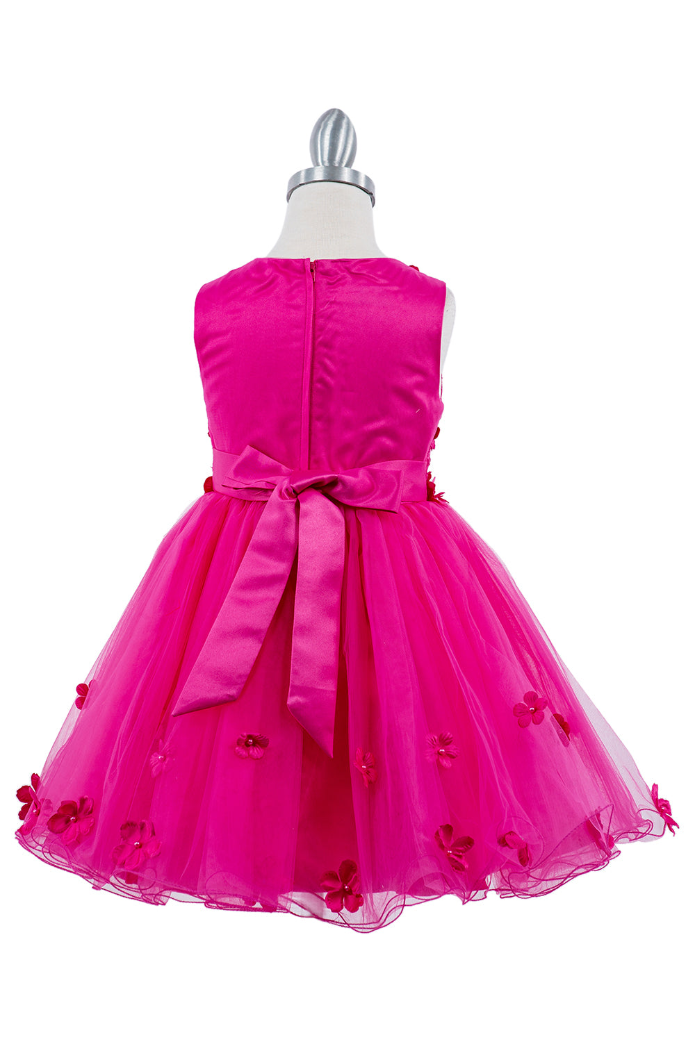 Fuchsia Flower Girl Dress - back view