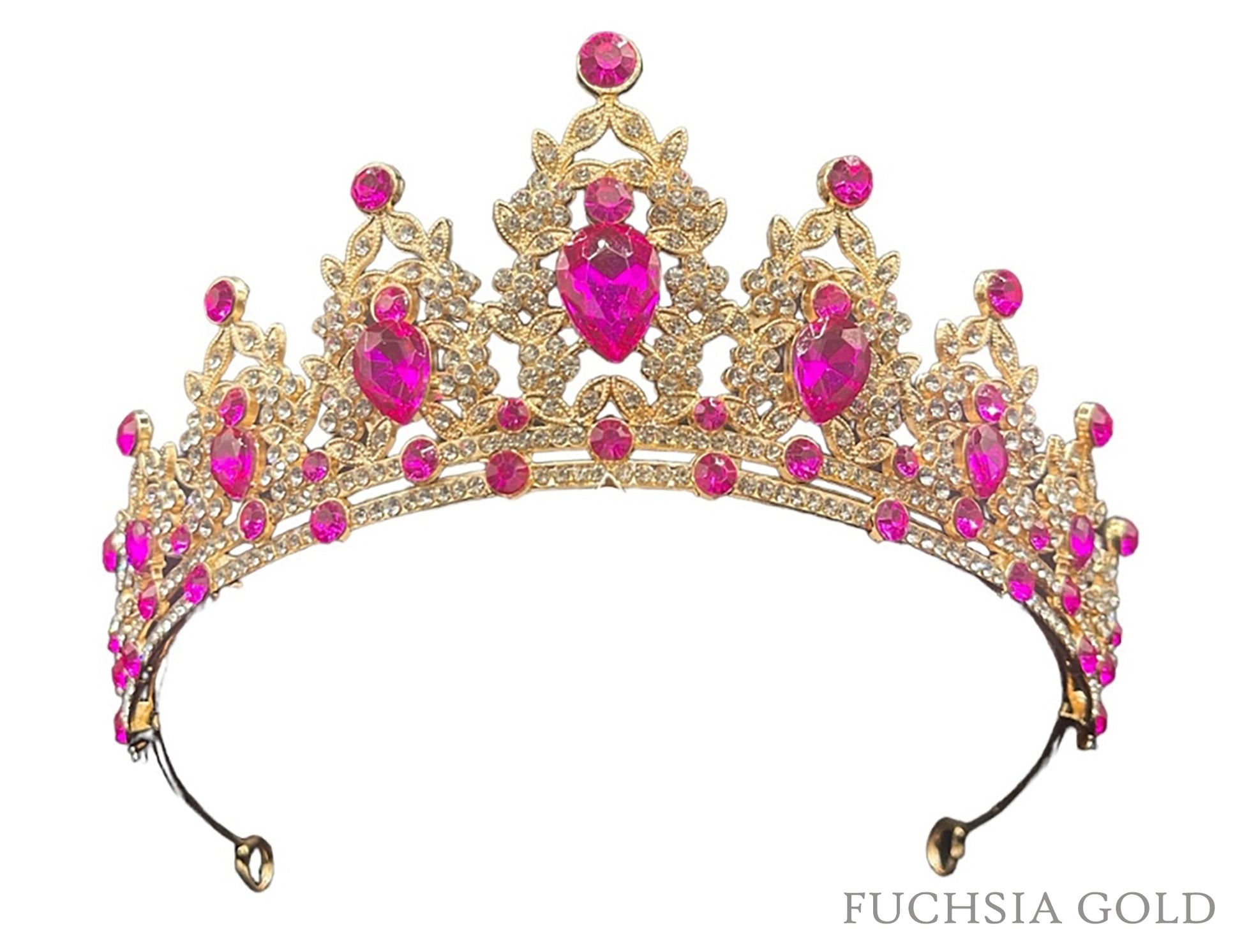 Mini Quince Tiara | 14 Colors | Quinceañera Antique Kids Rhinestone Tiara  - crown with pink jewels