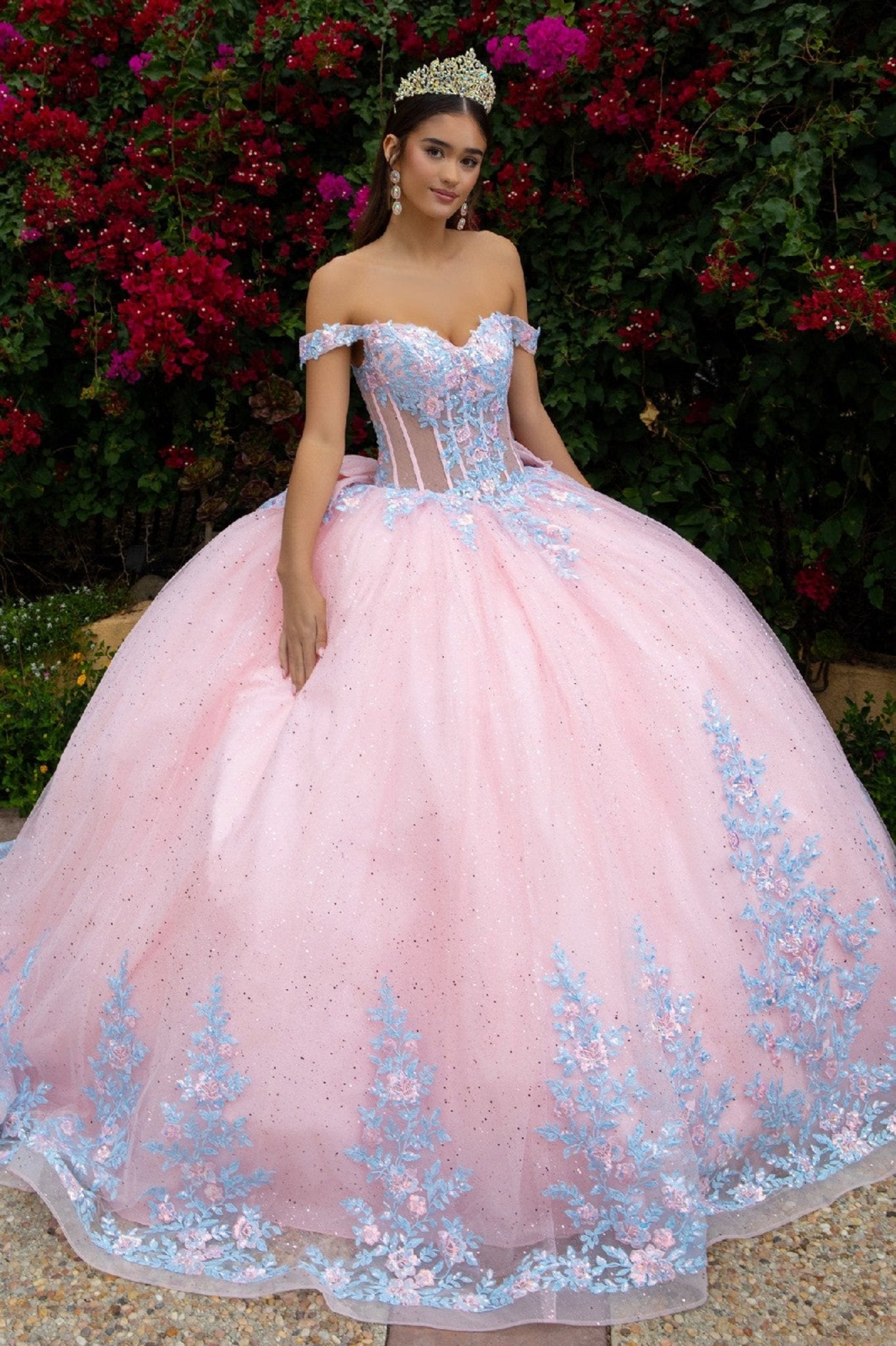 blush Ball Gown without overlay Ruffles