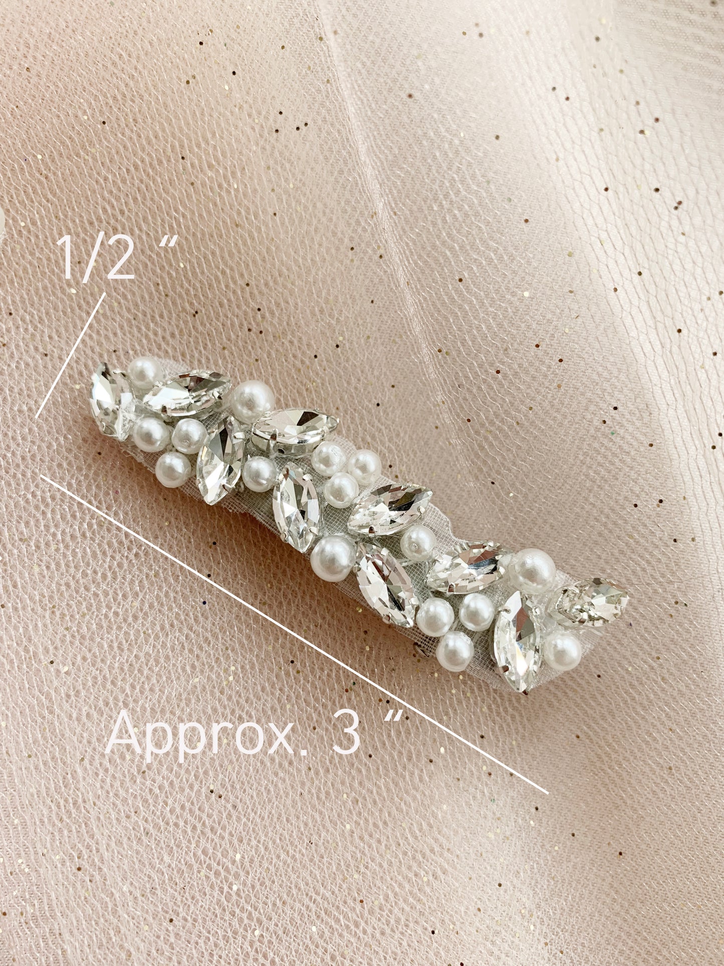 USA Made | Handmade Flower Girl Pearl & Rhinestone Hair Clip