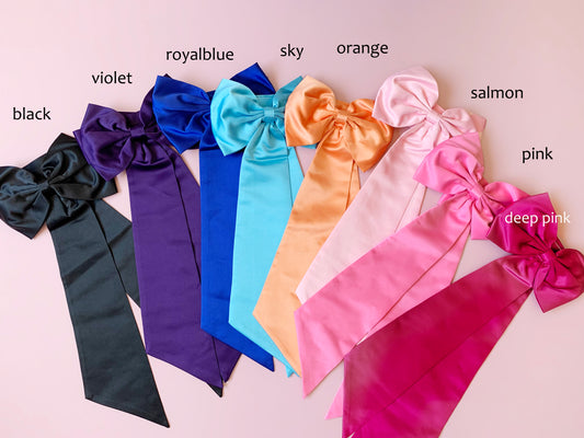 Flower Girl Adjustable Big Bow Satin Belt | Kid Ribbon Sash | 15 Colors Available
