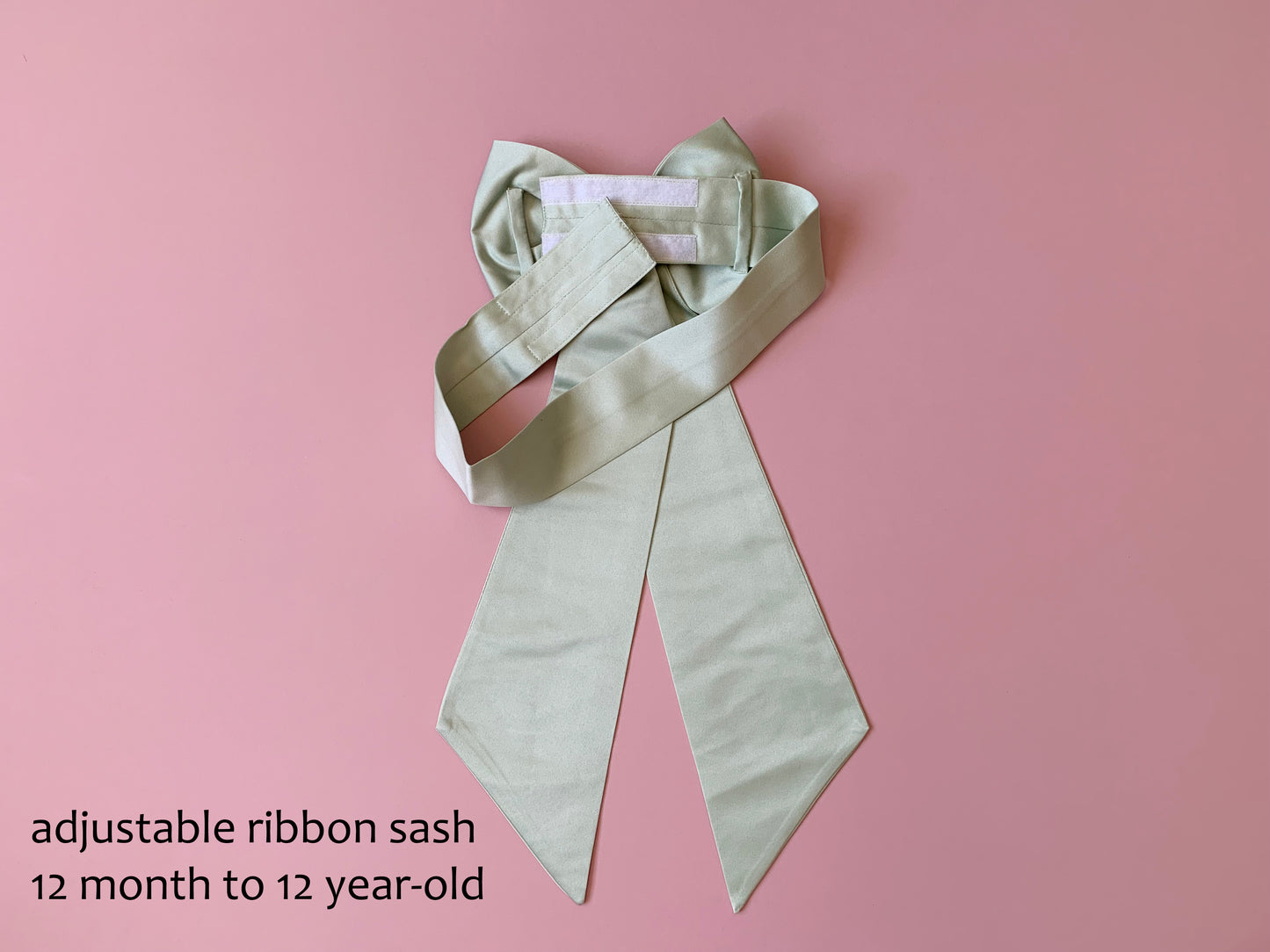 Flower Girl Adjustable Big Bow Satin Belt | Kid Ribbon Sash | 13 Colors Available - adjustable ribbon sash 12 month to 12 year-old.