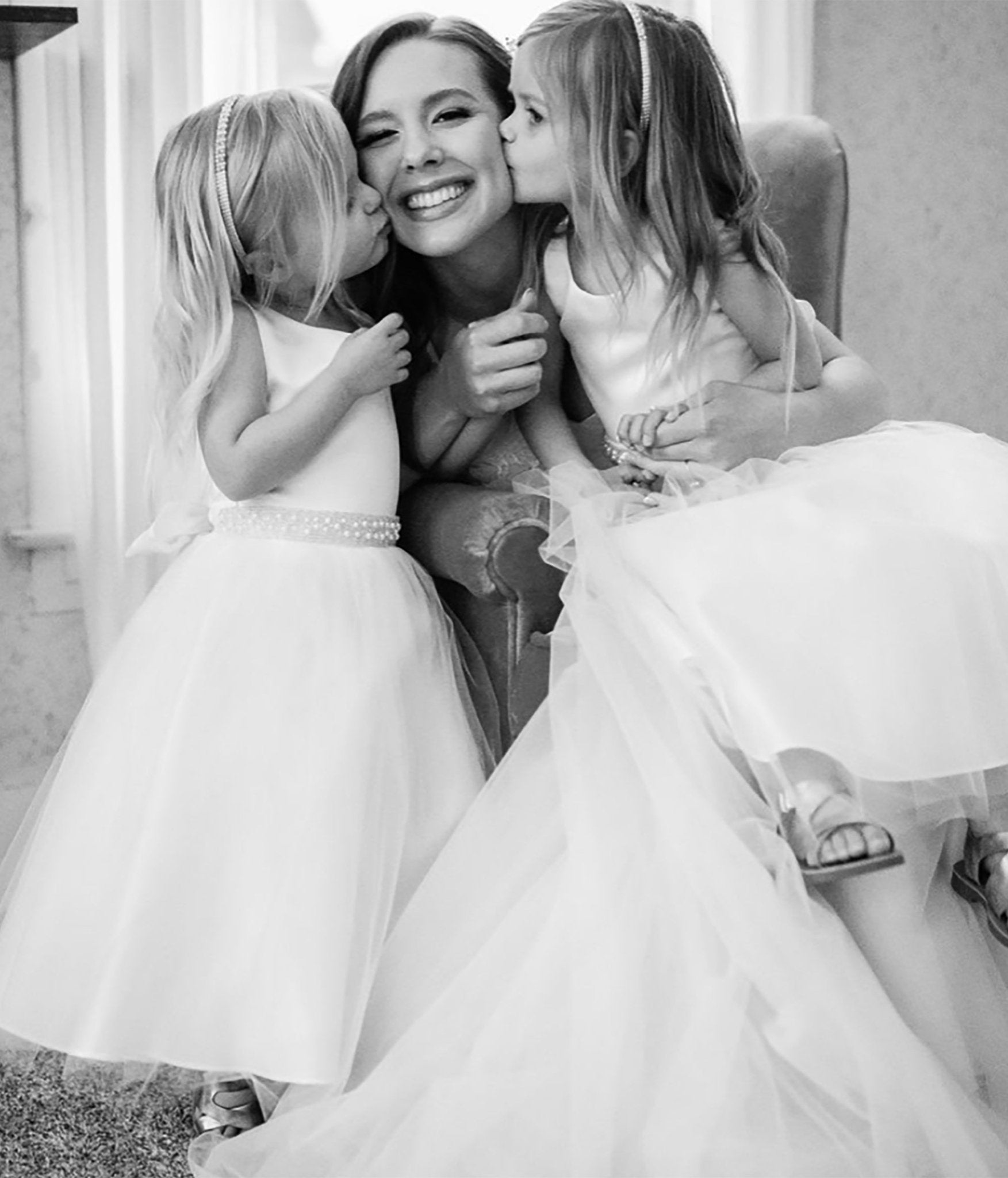 classic flower girl dresses Celine Navy Long Sleeve Dress perfect for twirling Strasburg Children White Silk Flower