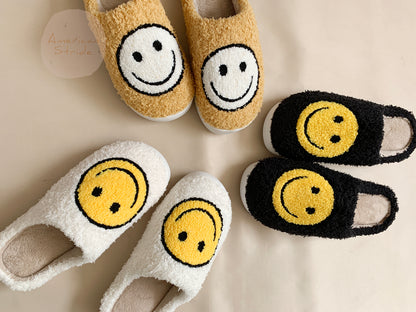 Cozy Fluffy Smile Face Slippers - 3 pairs in 3 colors