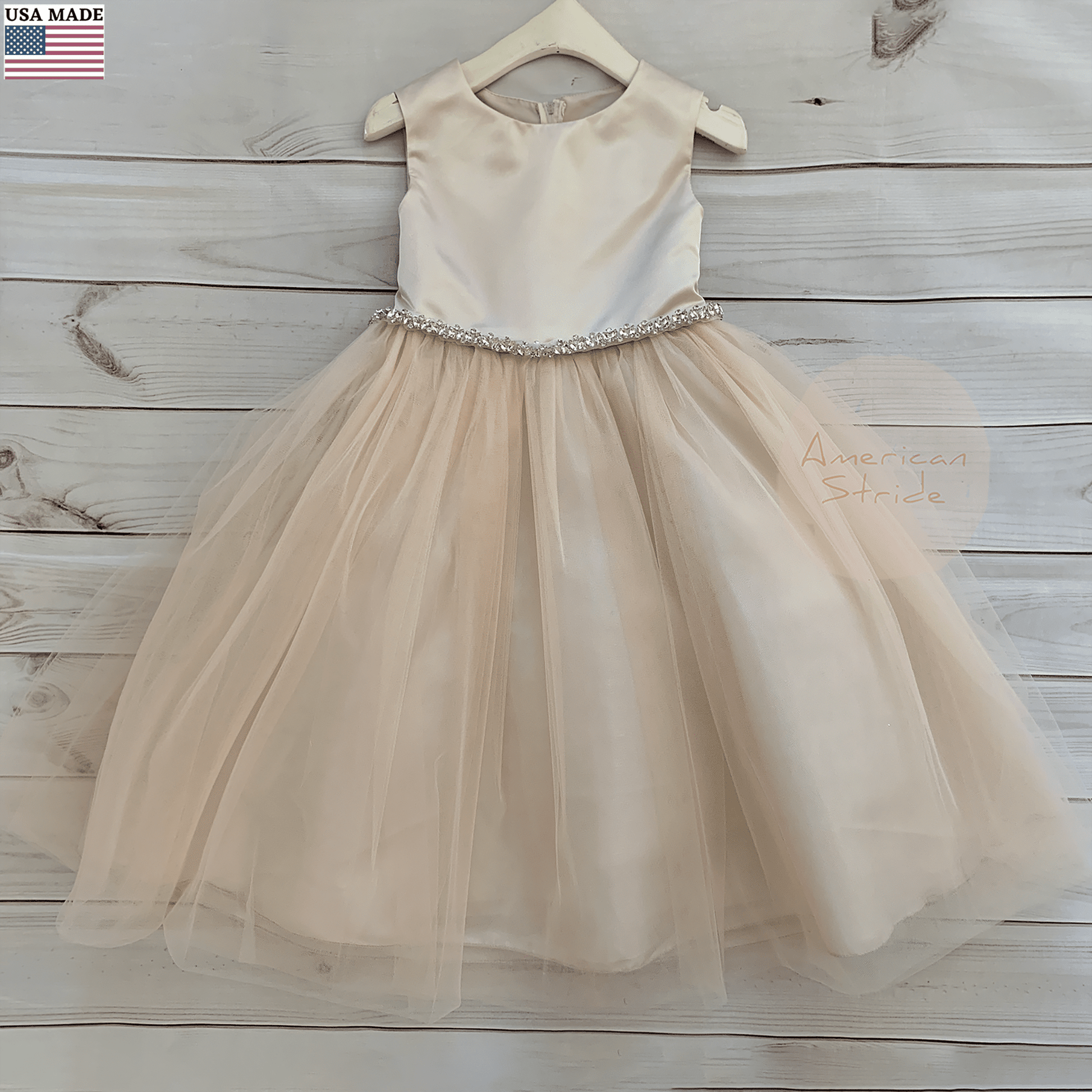 champagne flower girl dresses Cute Sleeveless Floral Lace Dress This toddler formal dress is also wonderful for celebrating special holidays Princess A-line Champagne Flower Girl