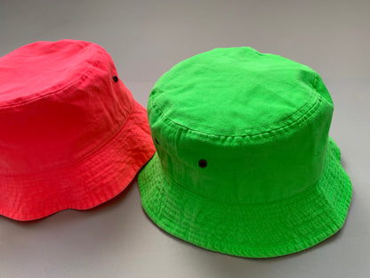 Neon Bucket Hat | Vibrant Coral | Casual & Fun Accessory front view