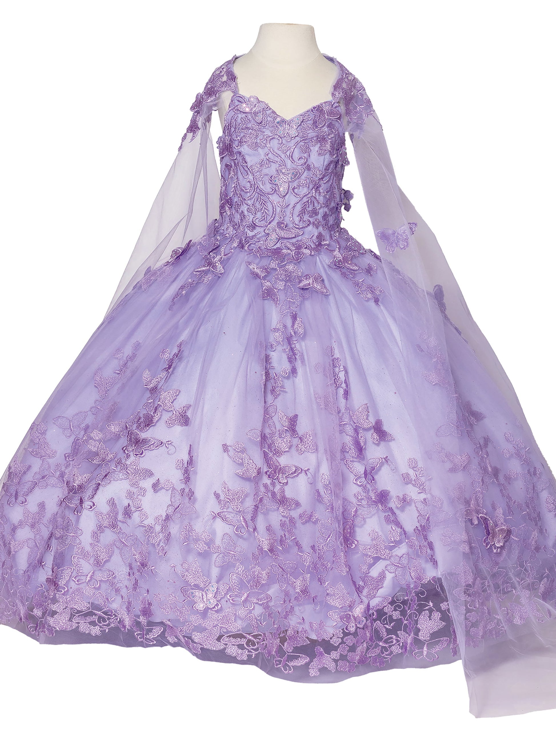 Mini Quince | Lilac Embroidered Lace Bodice Sweetheart Neckline Tulle Overlay Kid Ball Gown Mini Quinceanera 3-Anos Dress | Lucia dress