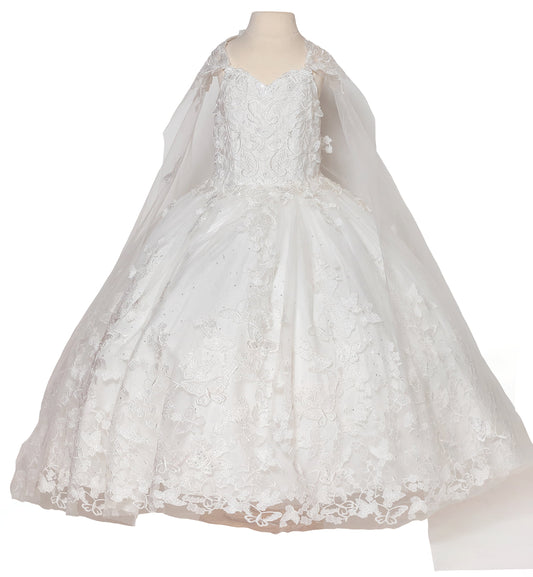 White lace dress on a mannequin against a white background