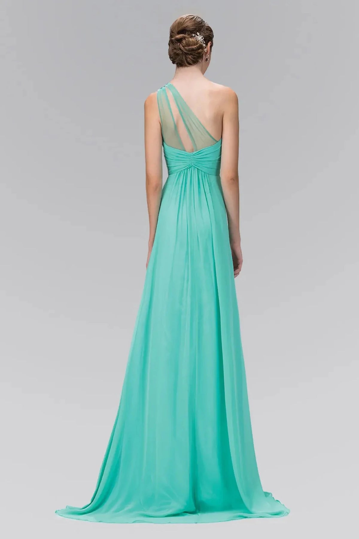Tiffany prom evening dress full back with sheer back