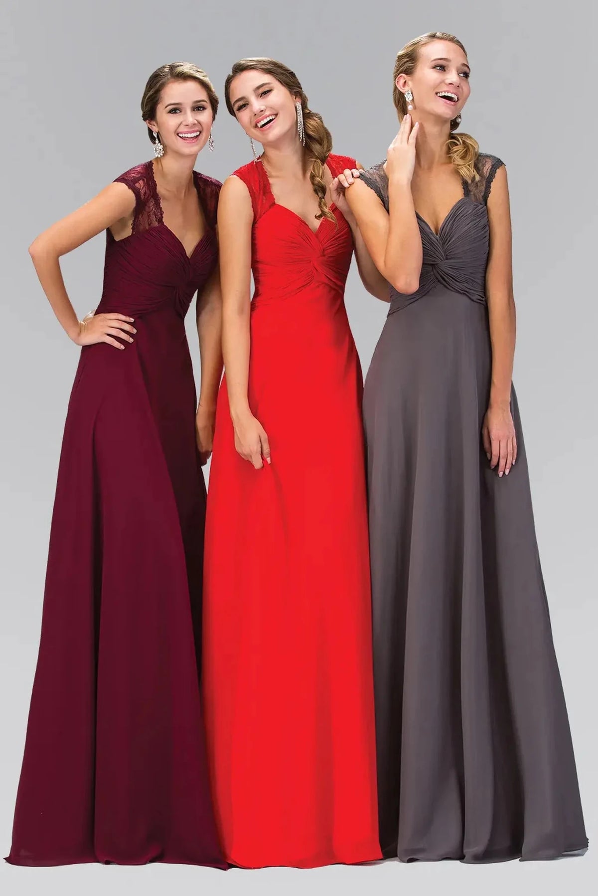 Charcoal prom evening dress full back with open back