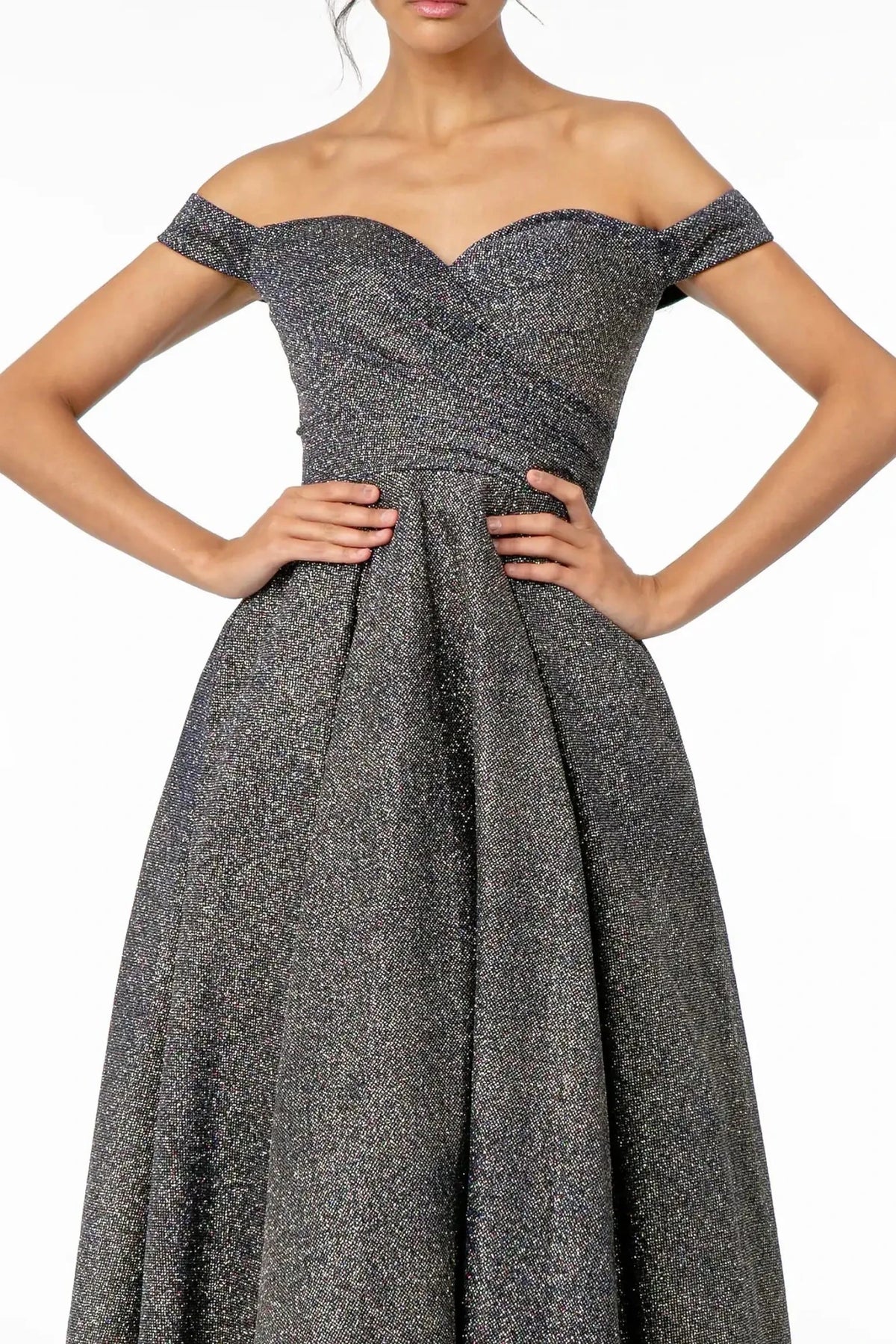 Navy prom evening dress full back with open back