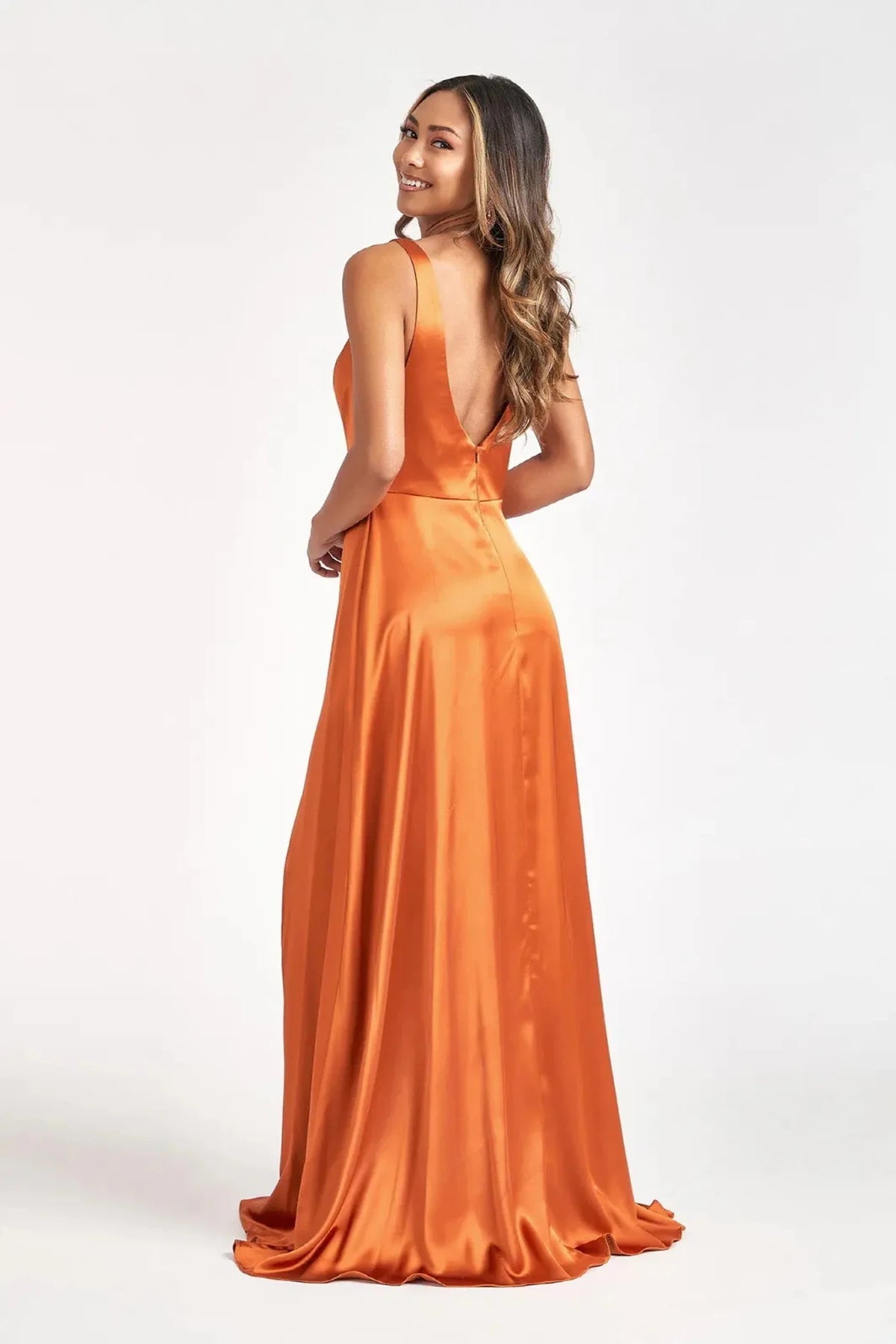 Sienna prom evening dress full back with open back