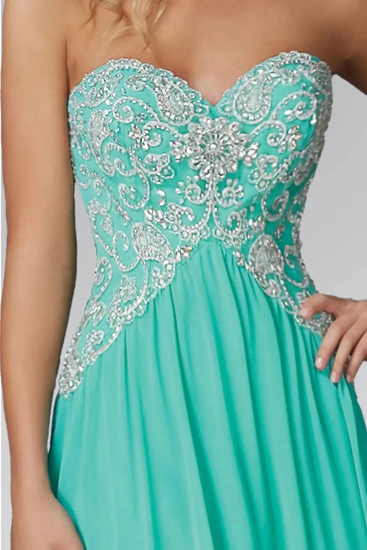 Tiffany prom evening dress full back with open back
